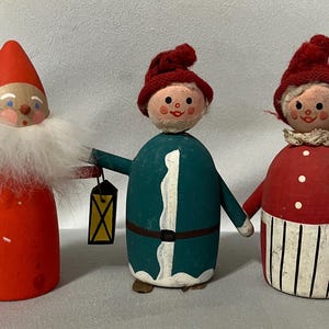 1970s Wooden Mrs. Claus and Friends