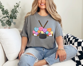 Vibrant Wander Tees Valentines Day Shirts Hockey Shirt Valentines Shirt Valentines Hockey Mom Valentine Gift Conversation Hearts