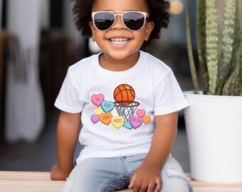 Vibrant Wander Tees Kids Valentines Day Shirts Basketball Shirt Conversation Hearts Valentines Shirt Valentines Basketball Shirt Kids Shirt