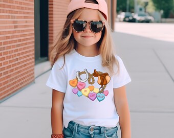 Vibrant Wander Tees Kids Valentines Day Shirts Equestrian Shirt Conversation Hearts Valentines Shirt Valentines Horse Shirt Kids Shirt