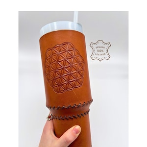 Leather Stanley 40 oz Tumbler Sleeve: Custom Cup Coozie Accessory