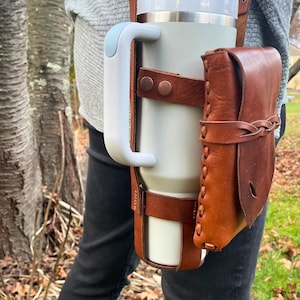 stanley cup accessories pouch stanely cup holder leather water bottle carrier stanley 40 oz carrier holder tumbler gift for hiker gift