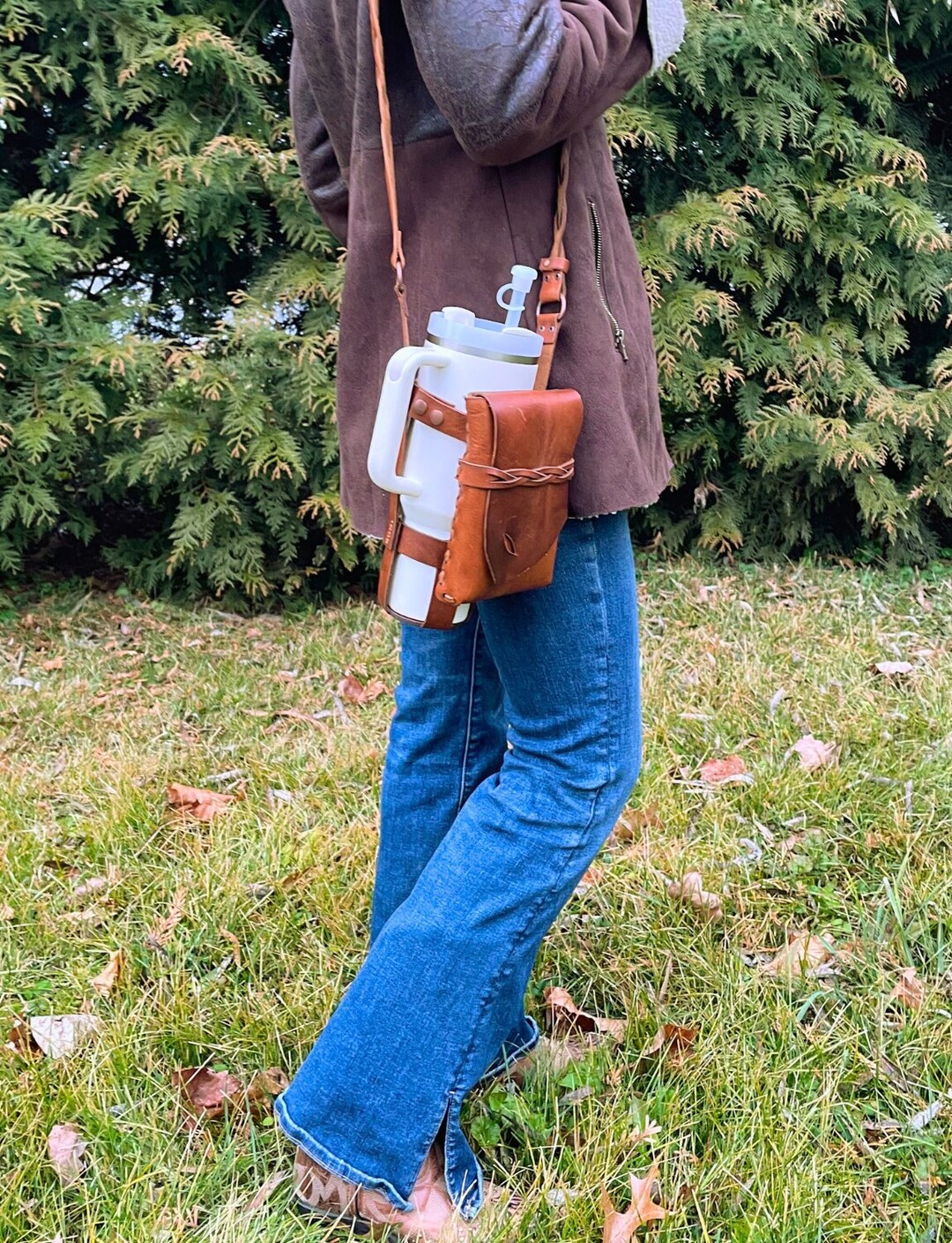 Purse With Water Bottle Holder Stanley Cup 40 Oz Crossbody Etsy