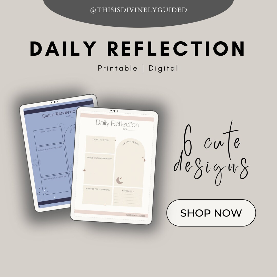 Daily Reflection Template Printable Digital - Etsy