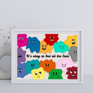 Póster de salud mental, impresiones digitales, póster de decoración de pared para niños, decoración de pared para profesores, impresiones Montessori