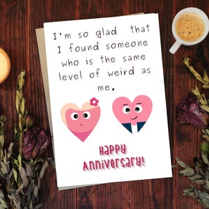 Tarjeta de aniversario Mismo nivel de raro que yo Descargable Hágalo usted mismo Tarjeta de felicitación imprimible Regalo de aniversario para él Su tarjeta de 5"x7"