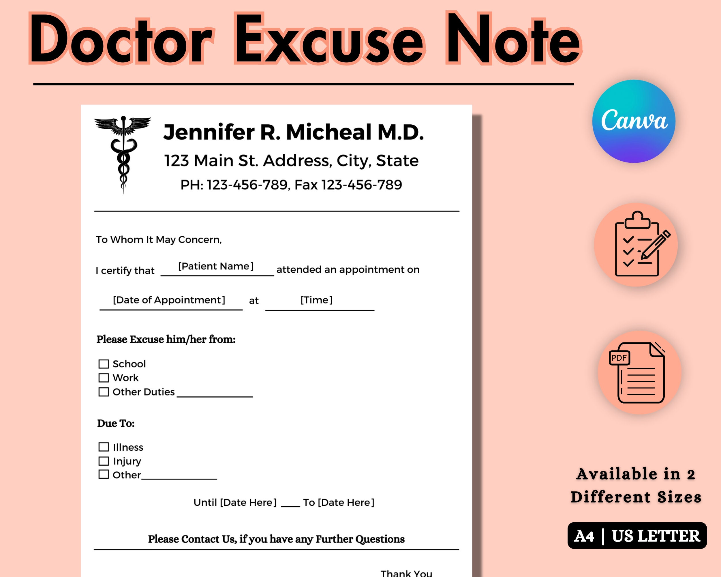 Fillable Doctor Excuse Template Doctor Excuse Note Drs Note Doctors Fillable Doctor Excuse Template Doctor Excuse Note Drs Note Doctors