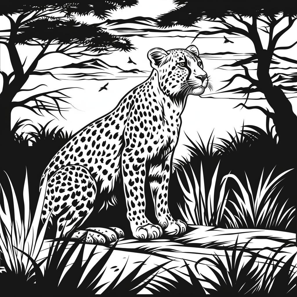 100 Printable Safari Animals Coloring Book Coloring Book PDF , Digital