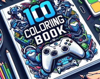 Libro para colorear digital de 100 páginas de juegos en PDF, regalo perfecto, actividad divertida, para niños y adultos, juegos, actividades, alivio del estrés, juegos electrónicos imprimibles