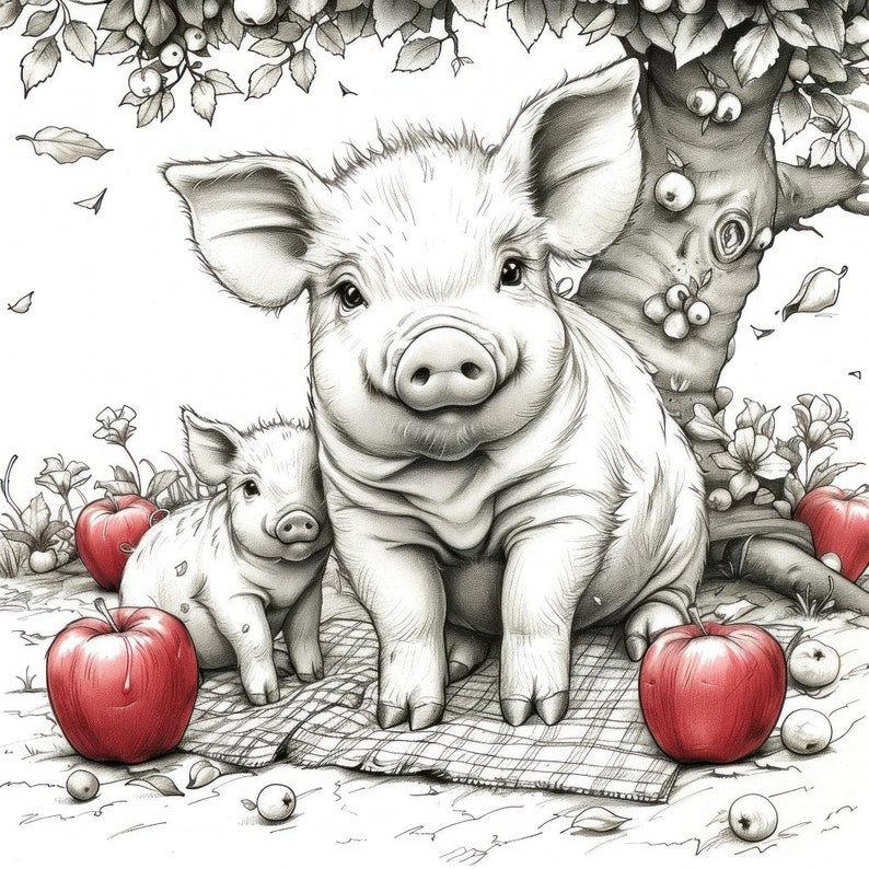 Coloring Pigs 100 Printable Pig Coloring Pages for Adults & Kids ...