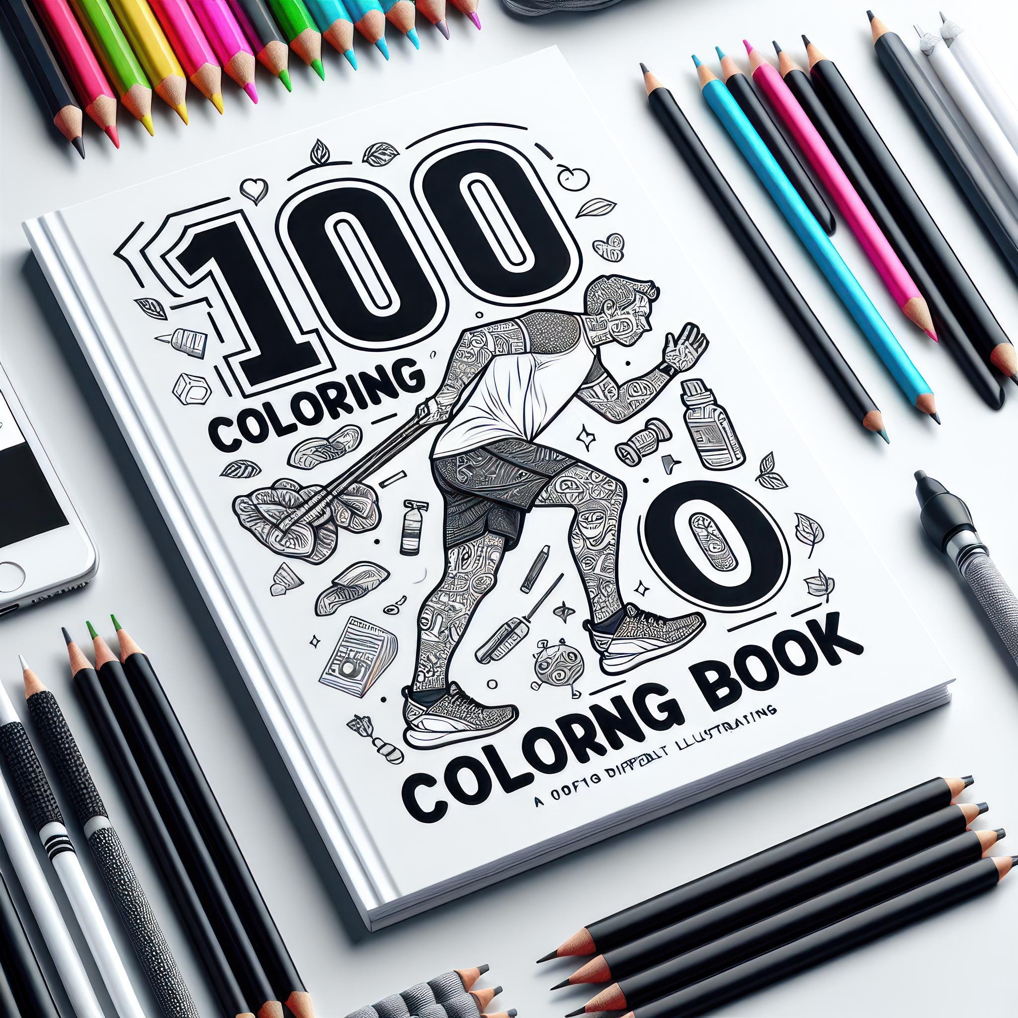 100 Page Jogging Coloring Book PDF for Kids and Adults Ideal Gift or ...