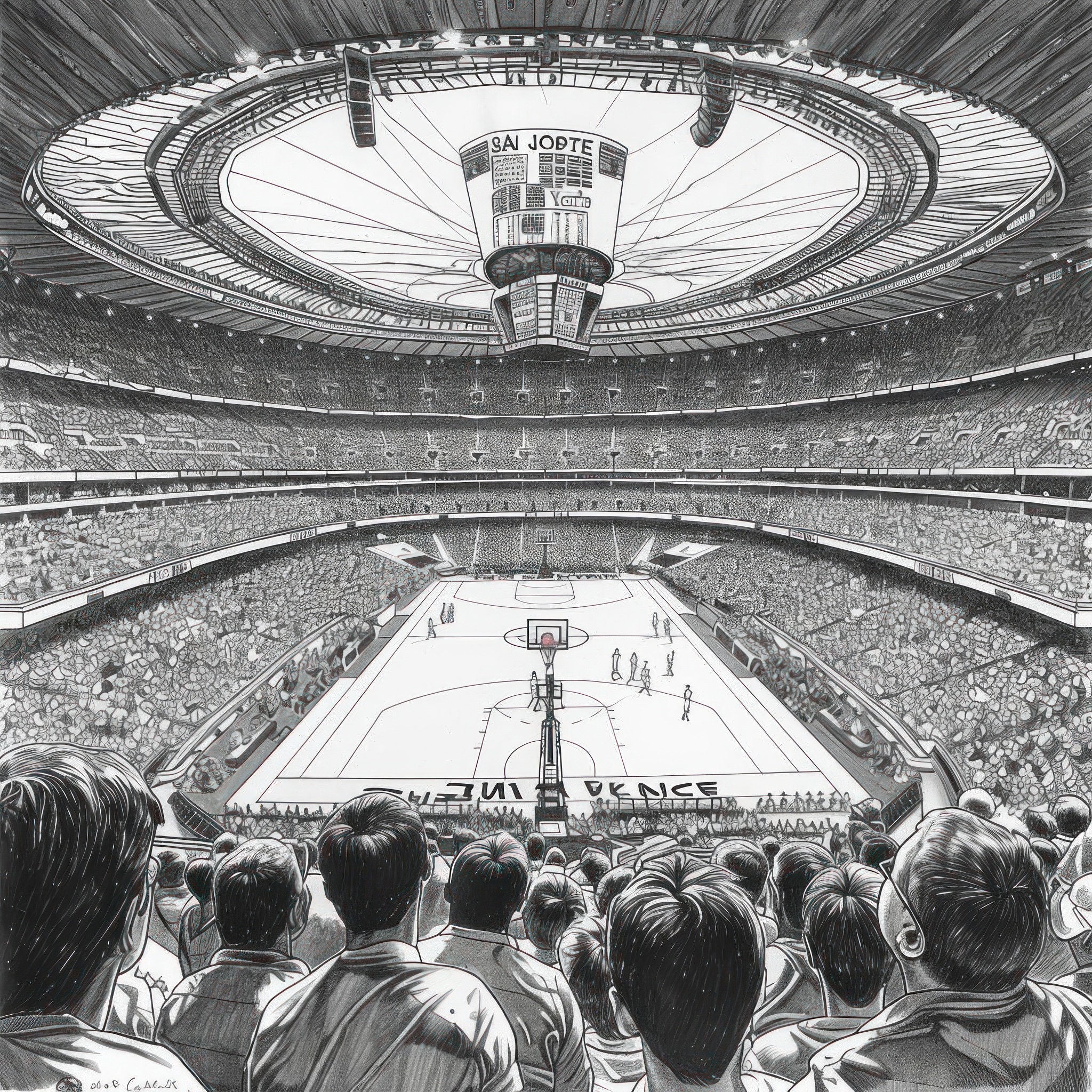 100 Basketball Coloring Pages Arenas Around the World, Digital PDF ...