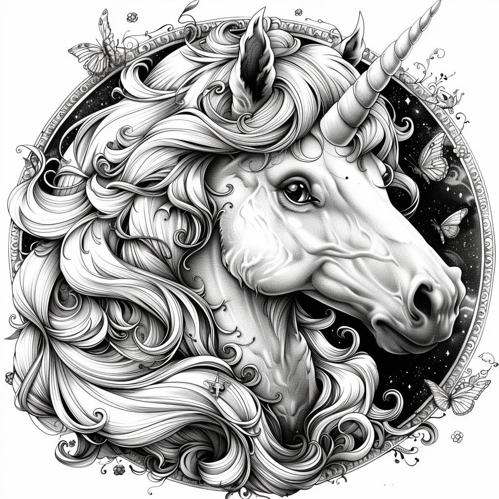 100 Printable Coloring Unicorn Animal Companions Coloring Book