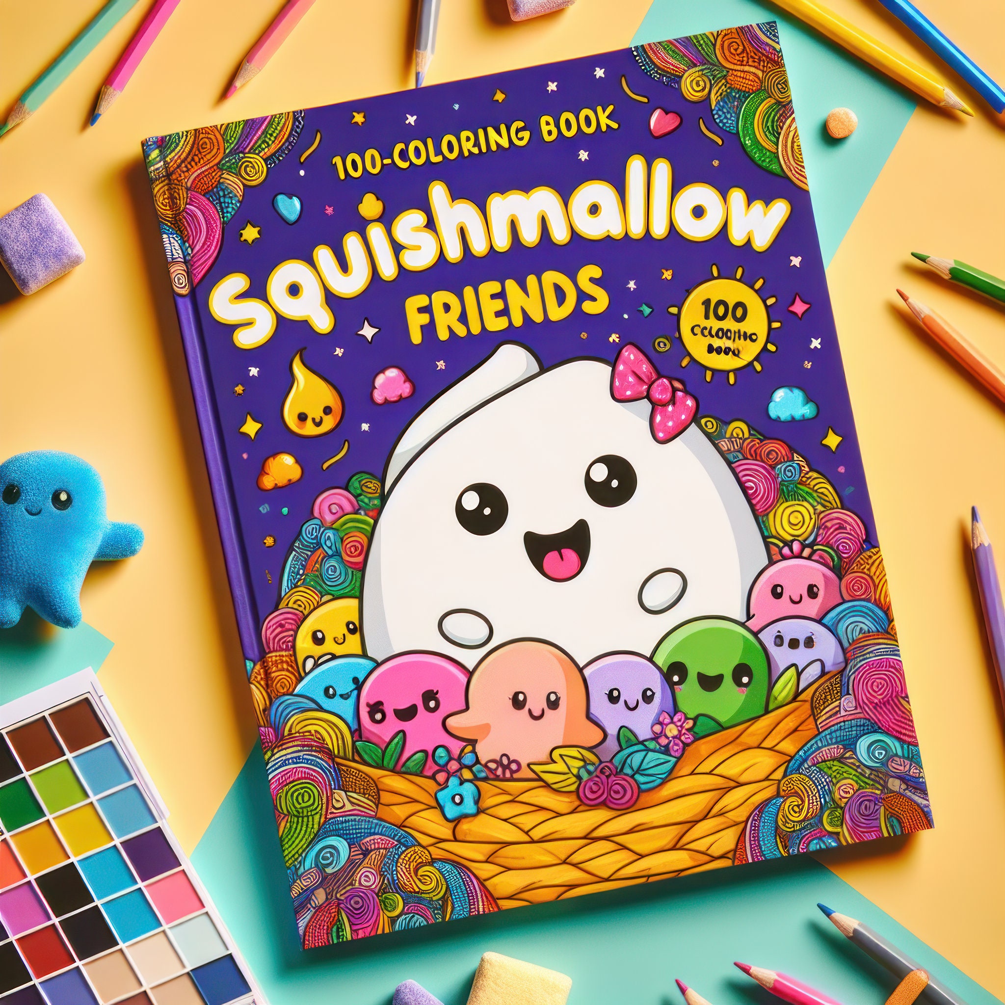 100 Pages Squishmallow Friends Coloring Book PDF for Kids and Adults ...