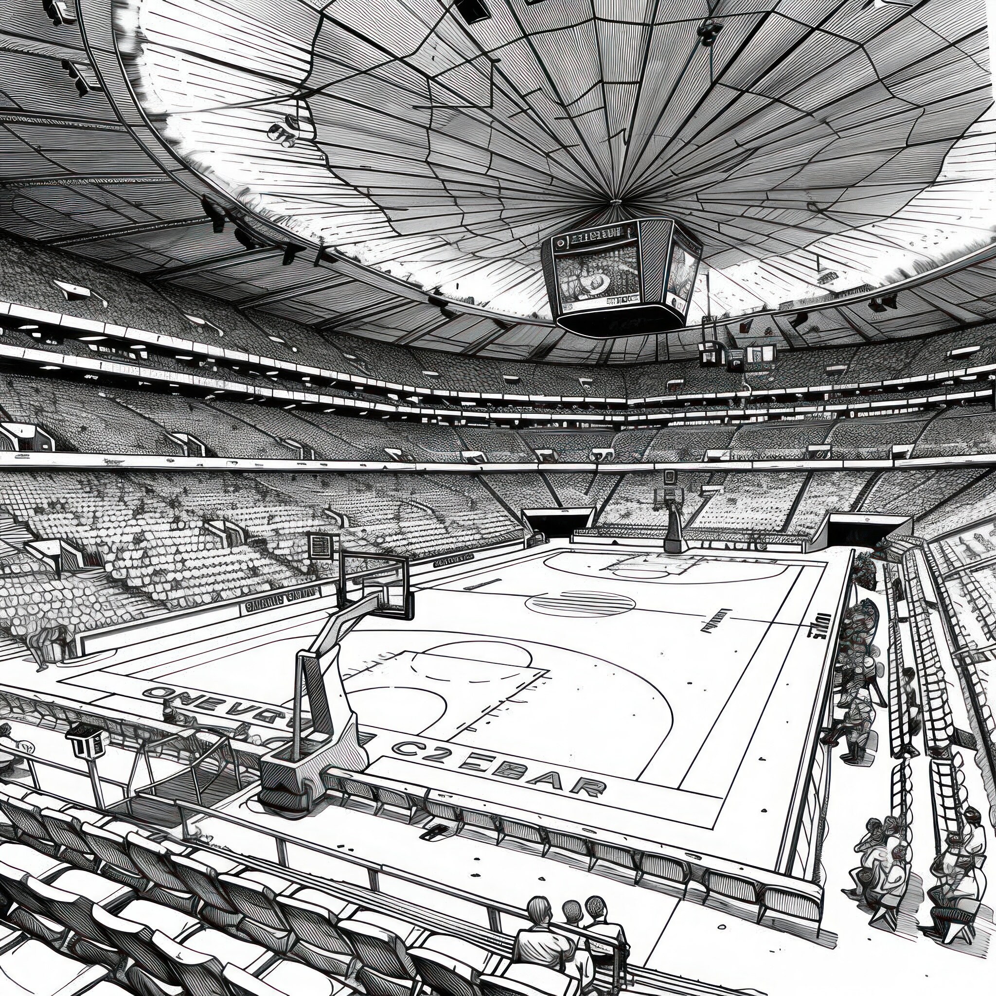 100 Basketball Coloring Pages Arenas Around the World, Digital PDF ...