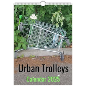 2025 Shopping Trolley Calendar, Funny Wall Calendar, Quirky Novelty Gift for Christmas, Unique New Year Planner, Home Office, Fun Gift Idea