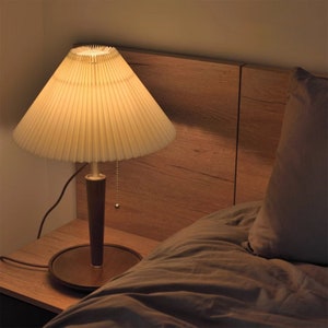 French Vintage Wooden Table Lamp