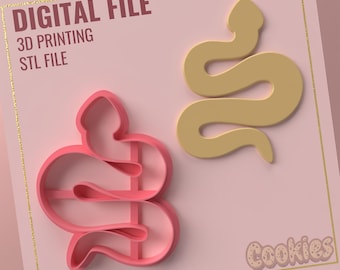 File STL per tagliabiscotti a forma di serpente per stampante 3D: download digitale da 90 mm