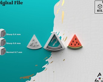 Taglierina per argilla polimerica a forma di fetta di anguria: file .STL per stampante 3D (download digitale)