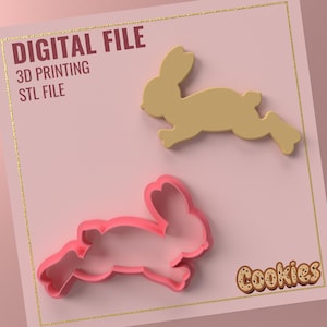 Cookie Cutter Bunny* 1 size 3 version cut/Digital .Stl File for Use in a 3D Printer