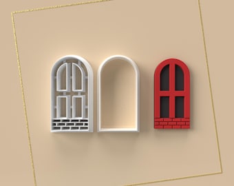 Stampo per argilla per finestre natalizie: stampo per gioielli con stampa 3D (file digitale, 5 dimensioni, 3 versioni)