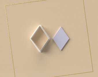 Taglierina per argilla polimerica a rombo / File STL digitale / 7 dimensioni / 3 opzioni di taglio