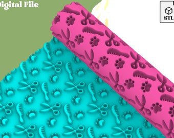 Dog grooming/ Polymer Clay Seamless Texture Roller/ Digital STL file for use on a 3D Printer