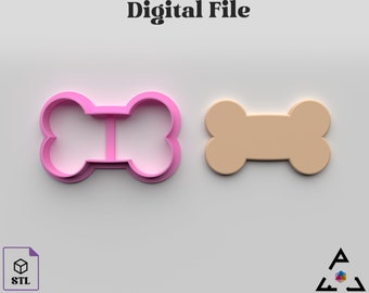Cortador de galletas Bone Dog *6 tamaño 3 versión cortada/cortador de juguetes/archivo .Stl digital para uso en una impresora 3D