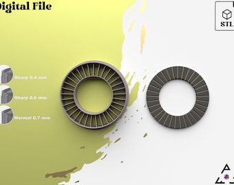 Taglierina per argilla polimerica a forma di cerchio lineare: taglierina Geo, 7 misure (file .STL digitale)