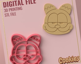 Tagliabiscotti a forma di gatto: file .stl per stampante 3D (download digitale)
