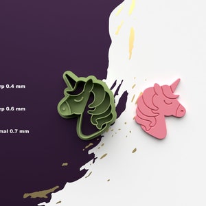 Polymer Clay Cutter Unicorn Cute *6 size 3 version cut/Mysttic Cutters/Digital .Stl File for Use in a 3D Printer
