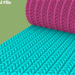 Gebreide textuurroller/polymeerklei Naadloze textuurroller/digitaal STL-bestand voor gebruik in een 3D-printer