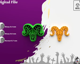 Tagliabiscotti a forma di teschio di capra: file .STL per stampante 3D (digitale)