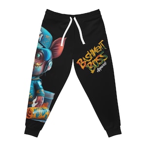 Graffiti Piggy Athletic Joggers, Street Art Sweatpants, Urban Style Trousers, Hip Hop Pants, Workout Leggings