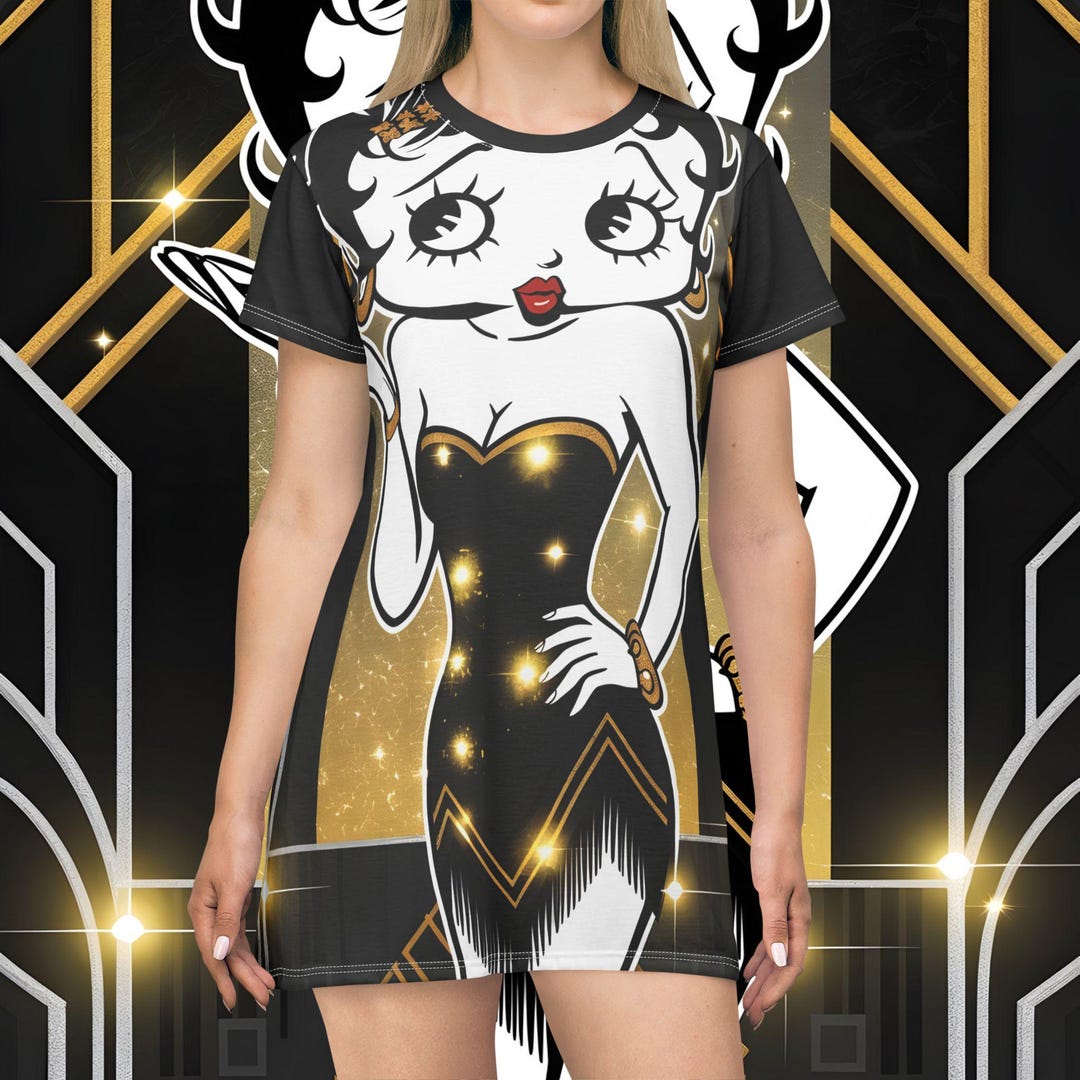 Betty Boop T-shirt Dress, Vintage Cartoon Character, Women's Fashion ...
