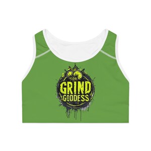 Grind Goddess Sports Bra - Motivational Activewear, Workout Gear, Fitness Apparel, Gym Attire, Yoga Bra