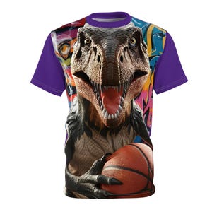 Basketball Dino Unisex T-Shirt, Sports Tee, Graphic Print Shirt, Youth Athlete Gift, Basketball Lover Top