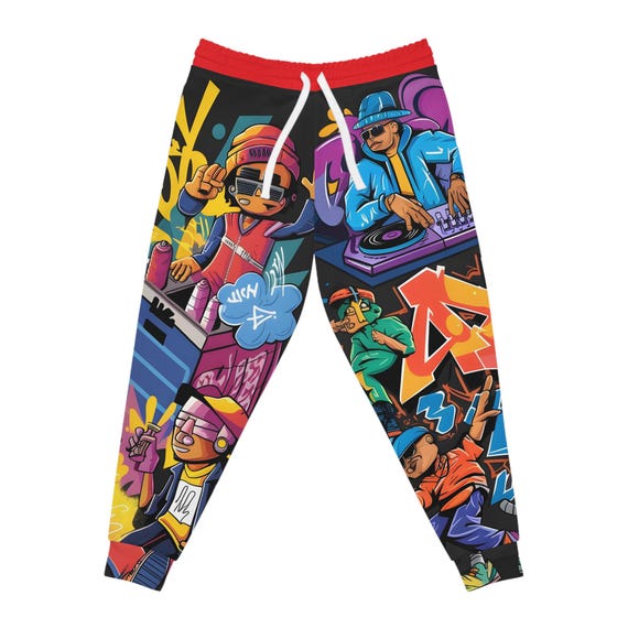 Graffiti Hip-hop Athletic Joggers, Street Dance Breakdance DJ