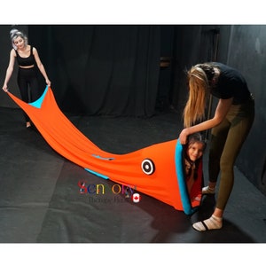 Red Fish Handmade Resistance Tunnel,Spandex Play Tunnel,Compression Sensory Tunnel, For Kids,Balance and Coordination Sensory,Gift Christmas