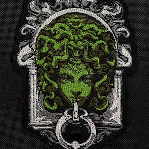 5"x7" Gorgon Guardian Patch: Victorian Medusa Visage | Embroidered Patch, Greek mythology, Unique, Trendy Accessory, sew-on or iron-on patch