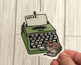 Writer Typewriter Mouse Sticker