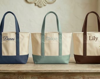 Personalized gift Custom Embroidered Tote Bag, Customized Company Logo Tote Bag,  Custom Name, Bridesmaid Gift, Mothers Day Gifts,