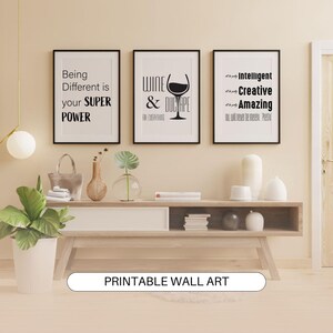 Minimalist Typography Wall Art | Printable Quote Prints | Modern Black and White Decor | Inspirational & Motivational Digital Download