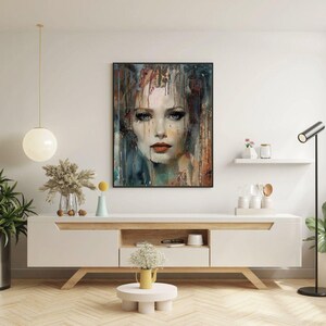 Custom Digital Painting - Printable Wall Art - Abstract Face Art - Modern Portrait Print - Instant Download - Aesthetic Home Decor