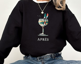 Retro Ski Sweashirt Apres Ski Sweater Retro Ski Sweater Gift For Skier Apres Ski Crewneck Skier Pullover Ski Trip