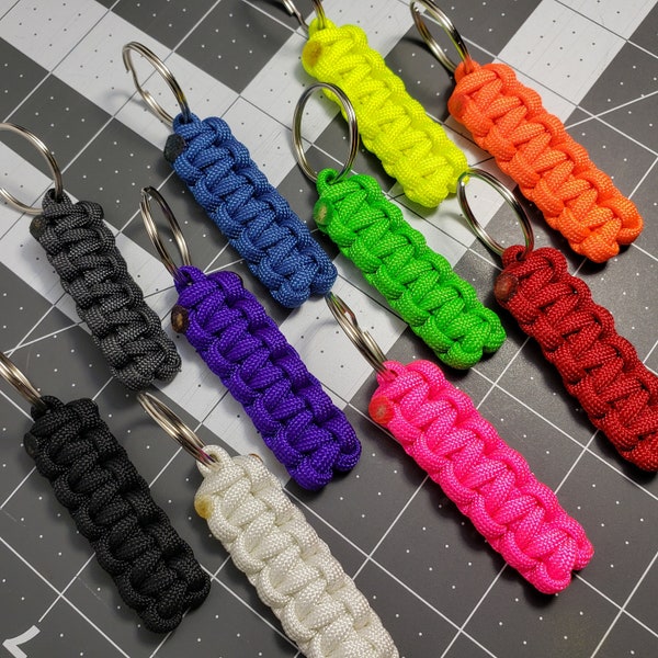 Paracord Keychain | Handmade with USA Made 550 Paracord | 10 Color Options