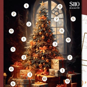 O' Christmas Tree Challenge - digitale download pdf-afdrukbare - spelbordbesparingen, dashboardtracker, kerstbesparingsuitdaging