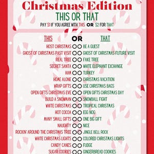 Dies oder das: Weihnachtsausgabe Herausforderung - Digitaler Download PDF zum ausdrucken - Spielbrett Ersparnisse, Dashboard Tracker, Weihnachtsersparnisse