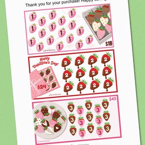 Dipped Strawberries Mini Savings Challenge - Digital Download PDF Printable - Mini Challenge, Dashboard Tracker, Valentine&#39;s Savings