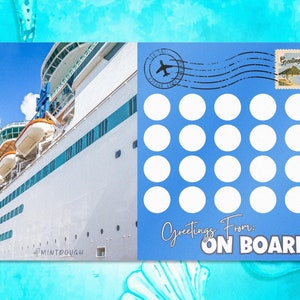 Greetings From On Board Roll & Save Challenge - Savings Tracker, Fund Tracker, Budget Tracker, Cash Envelopes, Scratcher Savings, Vacation